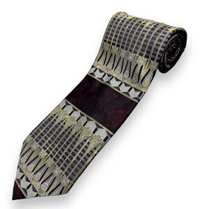 Tutto Matto Mens Silk Dress Tie Made in Italy Classic Geometric Print 57" 3.75"